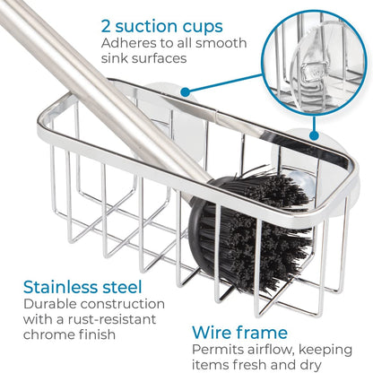 The holder mounted on tiles behind the sink