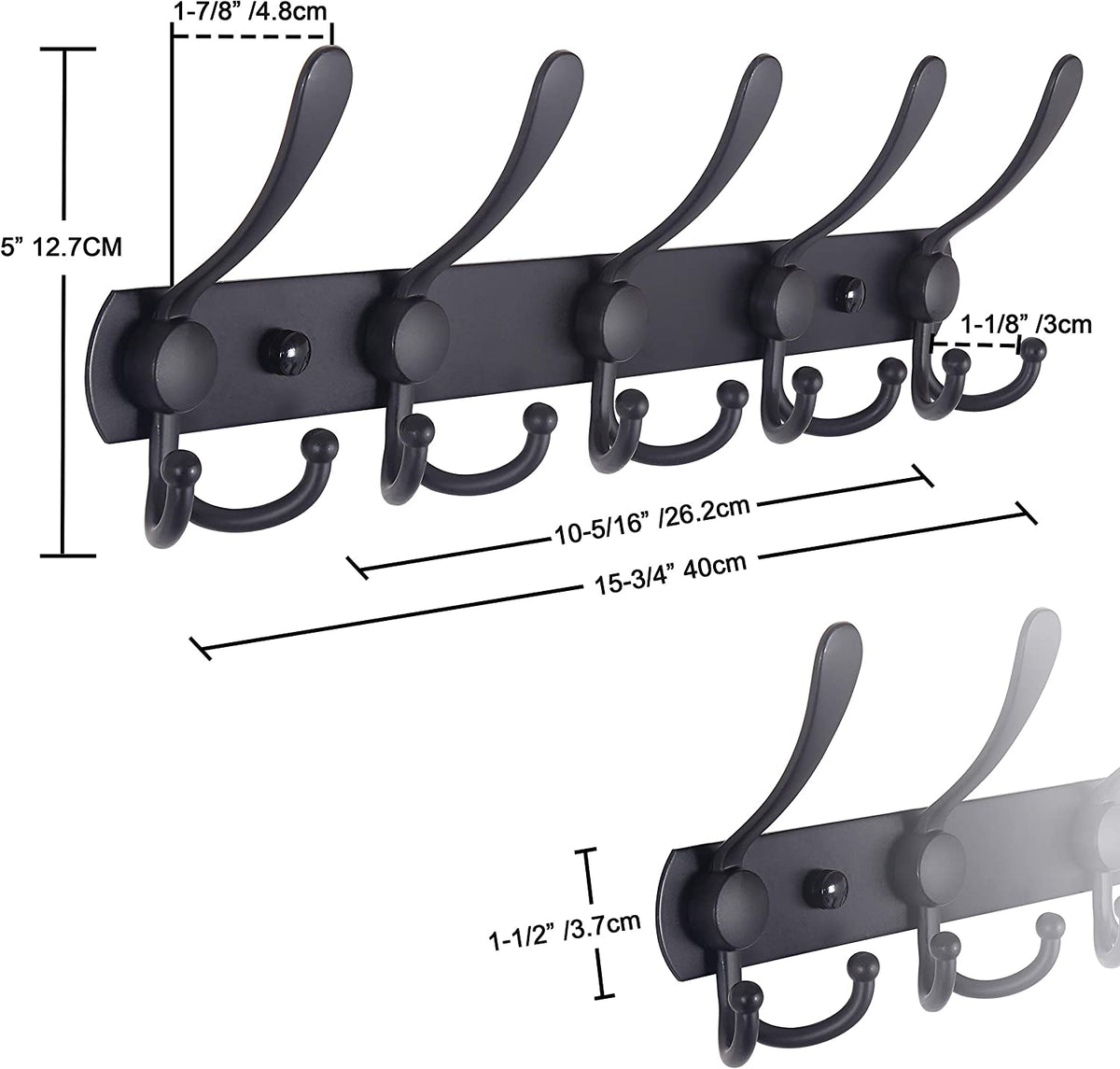 The rack mounted in a bedroom beside a door