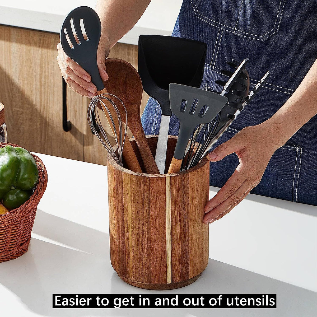 The holder beside a hob within easy reach