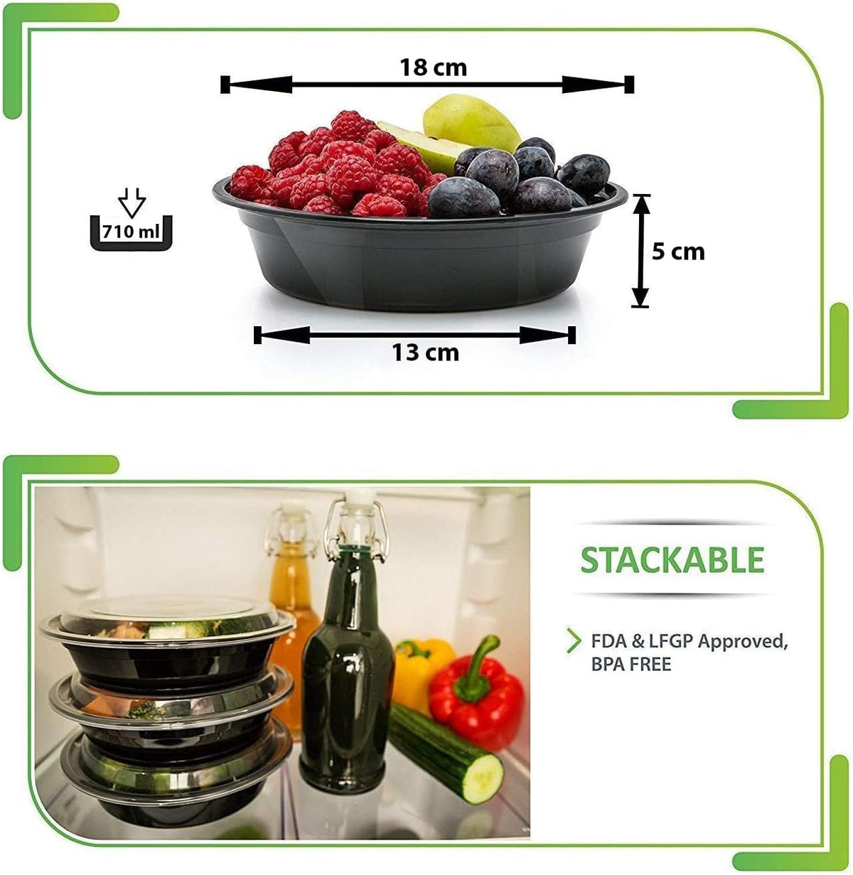 Round Meal Prep Containers, 30 Pack — view 3