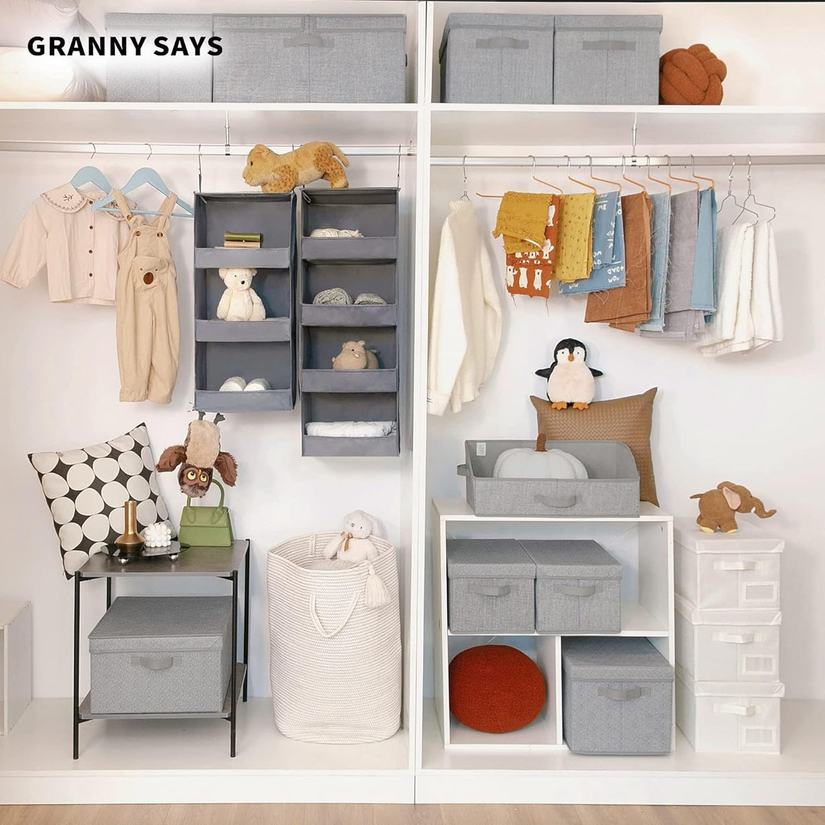 The organiser in a narrow built-in wardrobe